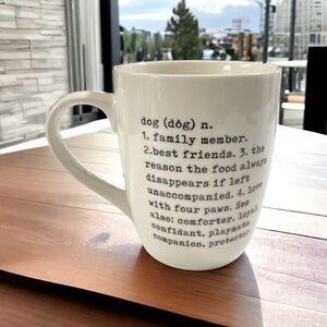 Hazel & Co. black and white dog mug, Coffee Mug, Tea Mug.